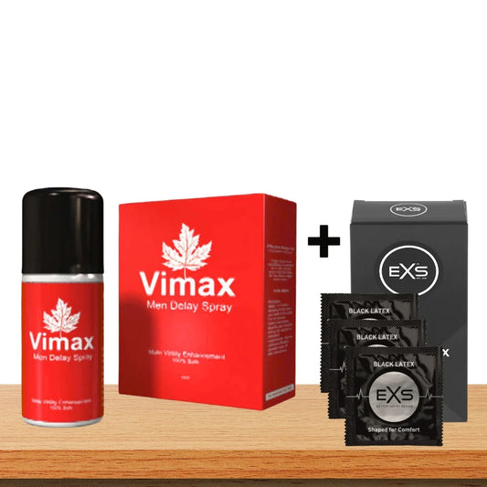Vimax Men Delay Spray + EXS Condoms Combo Pack